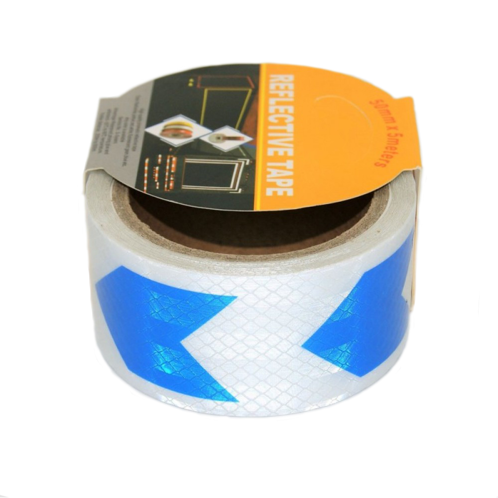 ds-ac-7066-1 Αντανακλαστική Ταινία Σήμανσης Αυτοκόλλητη Λευκό-Μπλέ 50mm x 5m AC-7066 - Image 1