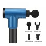 Συσκευή Μασάζ Fascial Gun για το Σώμα με 4 Κεφαλές MD-320 Μαύρο-Μπλε