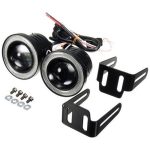 Προβολάκια Ομίχλης LED COB DRL 89mm - Φώτα Ημέρας Αυτοκινήτου 2τμχ ANGEL EYES R500 - Image 2