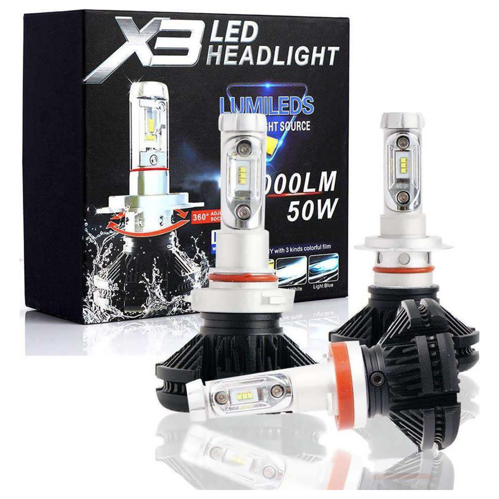 20200601132901-led-headlight-x3-6000-lumens-50w-h3-zes-set-2-temachion.jpeg-1 LED Headlight x3 6000 Lumens 50w H3 Zes 2τμχ 31187 - Image 1