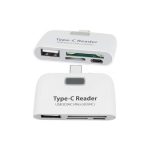 Αντάπτορας Type-C 3-in-1 USB OTG/TF/SD Smart Card Reader T-639 Λευκό - Image 2