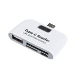 Αντάπτορας Type-C 3-in-1 USB OTG/TF/SD Smart Card Reader T-639 Λευκό