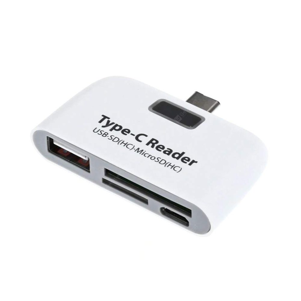 DS-17585-34W Αντάπτορας Type-C 3-in-1 USB OTG/TF/SD Smart Card Reader T-639 Λευκό - Image 1