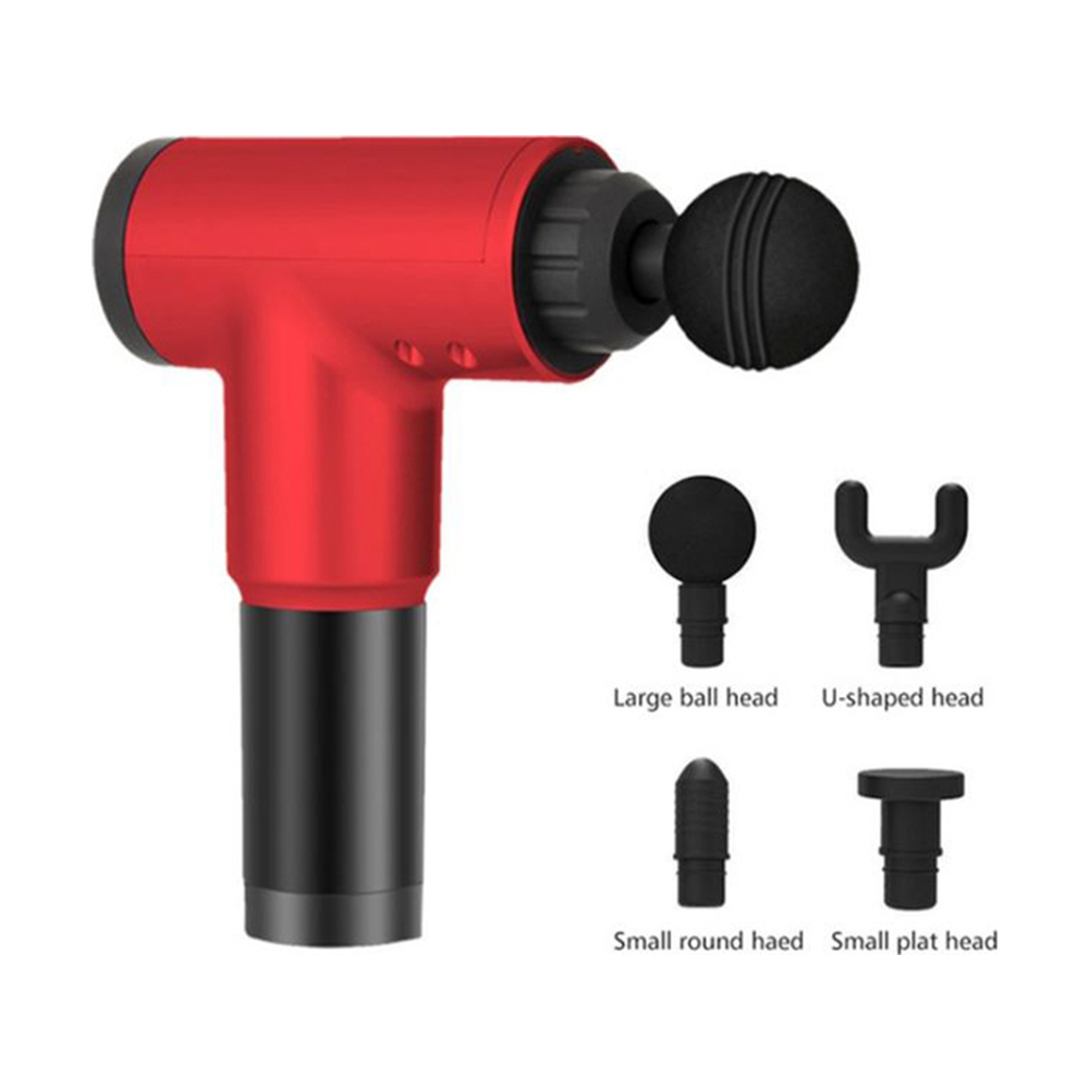 DS1-KH-320R-1 Συσκευή Μασάζ Fascial Gun για το Σώμα με 4 Κεφαλές MD-320 Κόκκινο - Image 1
