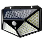 LED τριών όψεων solar εξωτερικού χώρου με ηλιακό panel και αισθητήρα κίνησης 1W 100 SMD 5.5V 600LM 1 τεμ. IP65 - OEM