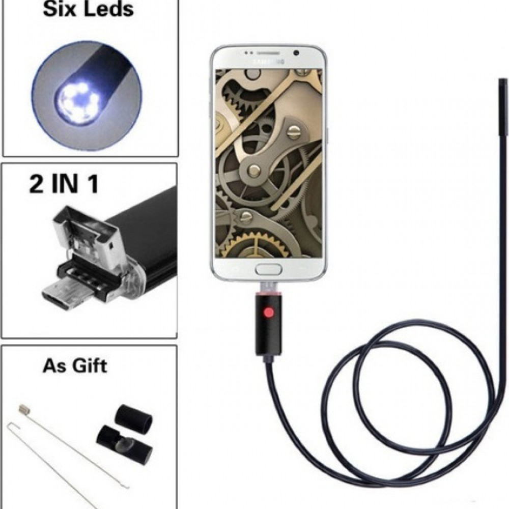 dim-fk5698-4 USB Android Ενδοσκοπική Αδιάβροχη Κάμερα Μικροσκόπιο με Φωτισμό 6x LED για Κινητά Τηλέφωνα, Tablet & PC, OTG ΑΝ99 10m - Image 1