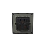 Μονή Χωνευτή Πρίζα Ρεύματος 90x90mm DS-201470 Μαύρη OEM - Image 2