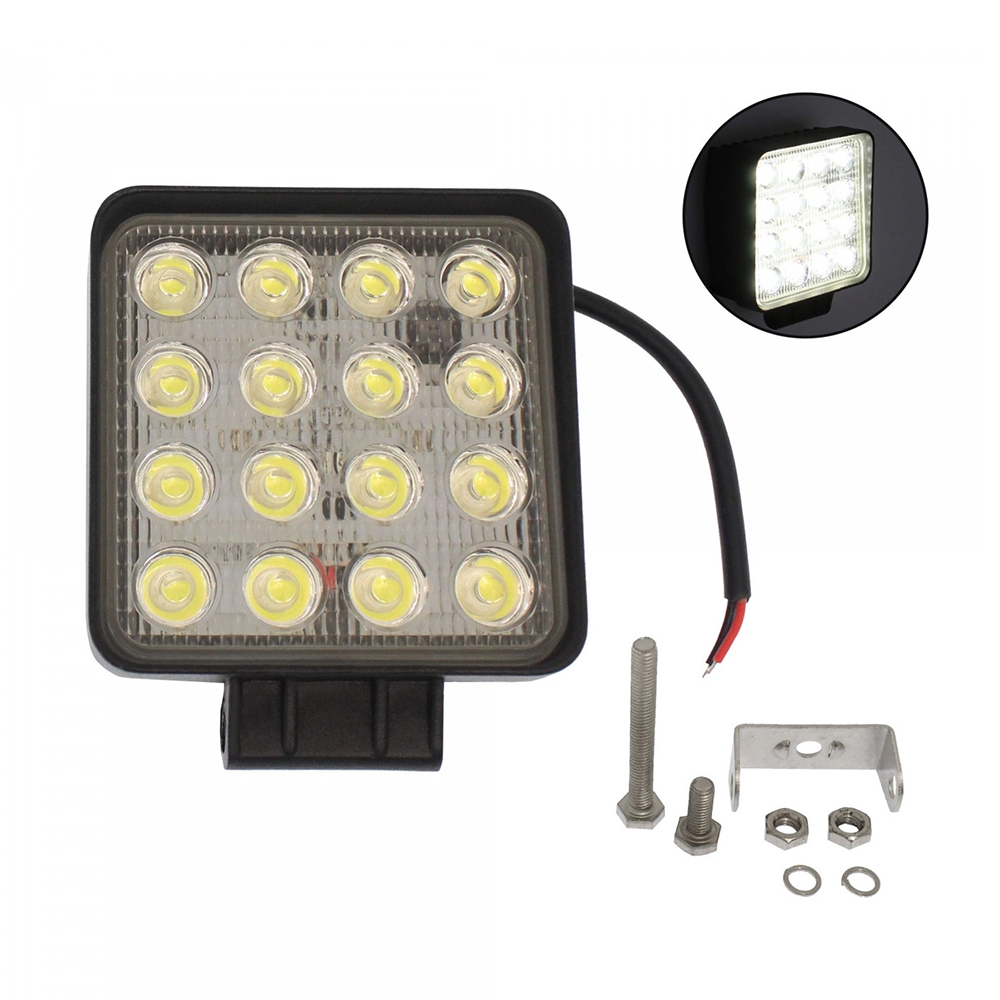ds-205714-3 LED αδιάβροχος προβολέας διασποράς 48W 16 SMD 9-36V 4800LM 6000K IP67 για βάρκες τρακτέρ φορτηγά αυτοκίνητα DS-205714 ΟΕΜ - Image 1