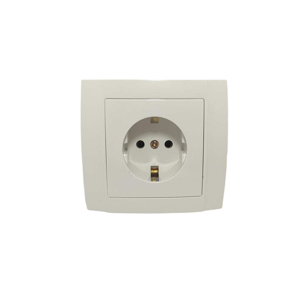 ds-50-00113-1-1 Μονή Χωνευτή Πρίζα Σούκο Ρεύματος 16A 250V 8,5x9cm Λευκή 20113-1 ΟΕΜ - Image 1