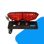 Οπίσθιο Φανάρι Μοτοσυκλέτας LED 12V Universal Διπλό με Πλαίσιο Πινακίδας 1τμχ HW-0060 - Image 2