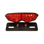Οπίσθιο Φανάρι Μοτοσυκλέτας LED 12V Universal Διπλό με Πλαίσιο Πινακίδας 1τμχ 28020
