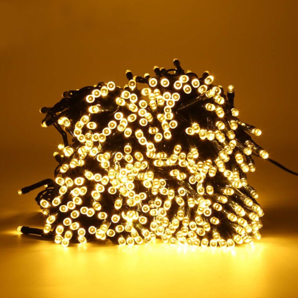 ds-613727 240 Χριστουγεννιάτικα Λαμπάκια LED Λευκό Θερμό σε Σειρά με Πράσινο Καλώδιο και Προγράμματα QC-1370 - Image 1