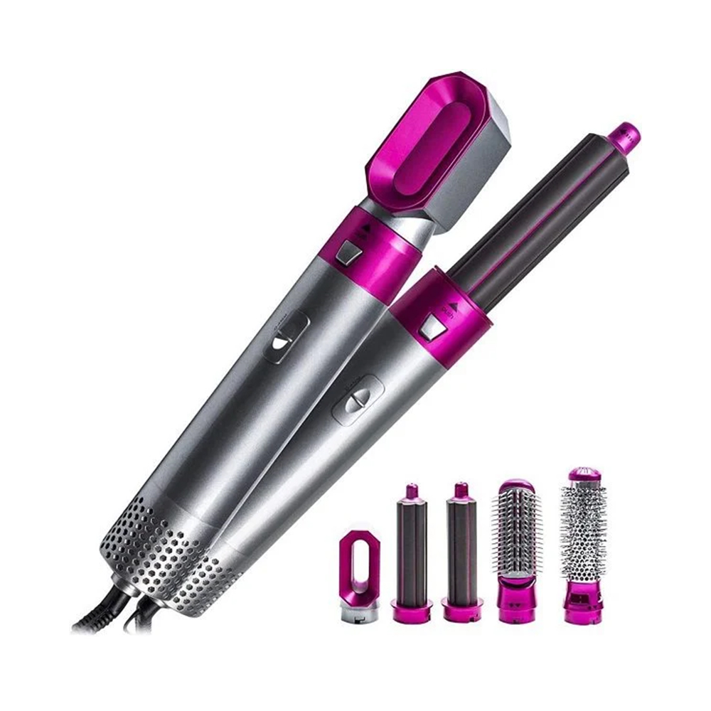 ds-694372-4 Ηλεκτρική Κεραμική Βούρτσα Μαλλιών 5 σε 1 για Μπούκλες 1000W Γκρι-Ροζ 100694 - Image 1
