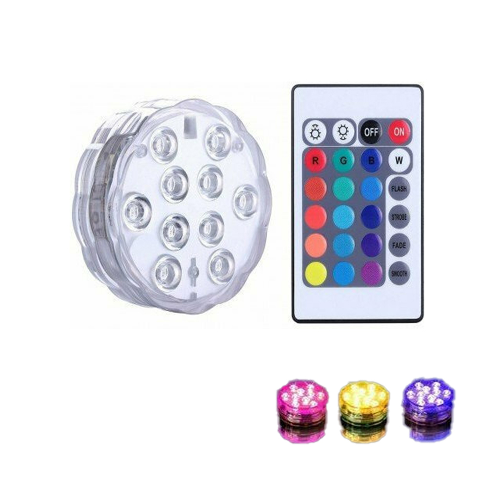 ds-fl-1001-1 Φώτιστικό Πισίνας και Ενυδρείου με 10 Led RGB και Τηλεχειριστήριο Fine Life NV-06405 OEM - Image 1