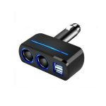 Φορτιστής Αυτοκινήτου Μαύρος με 2xUSB και 2xΑναπτήρα Θύρες 120w Andowl Q-T178