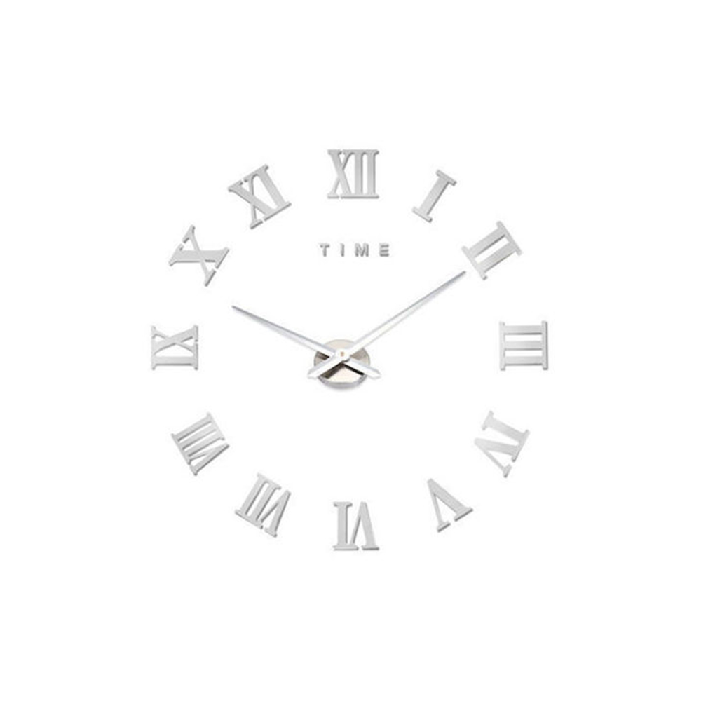 ds1-24607-01-1 Ρολόι Τοίχου Αυτοκόλλητο 3D DIY 40-50cm ZH01920 Ασημί - Image 1