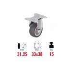 Ροδάκι Επίπλου με Πλάκα Σταθερή 31.25mm/1.25" χωρίς Φρένο 1τμχ 1199-23 - Image 2