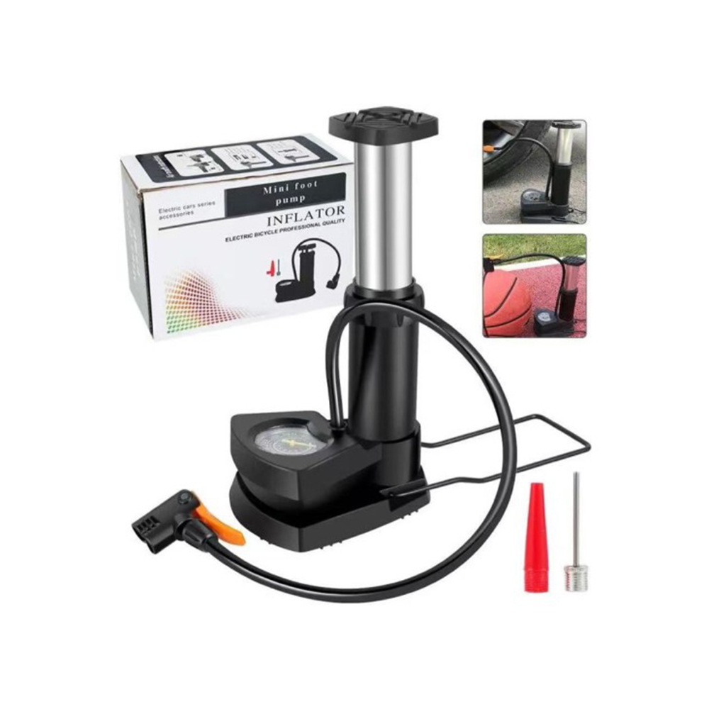 ds4-1272-22-1 Mini Τρόμπα Δαπέδου / Ποδιού με Μανόμετρο 12 bar / 160 psi με Μανόμετρο 17.5x13x9.5cm Mini Foot Pump 1272-22 - Image 1