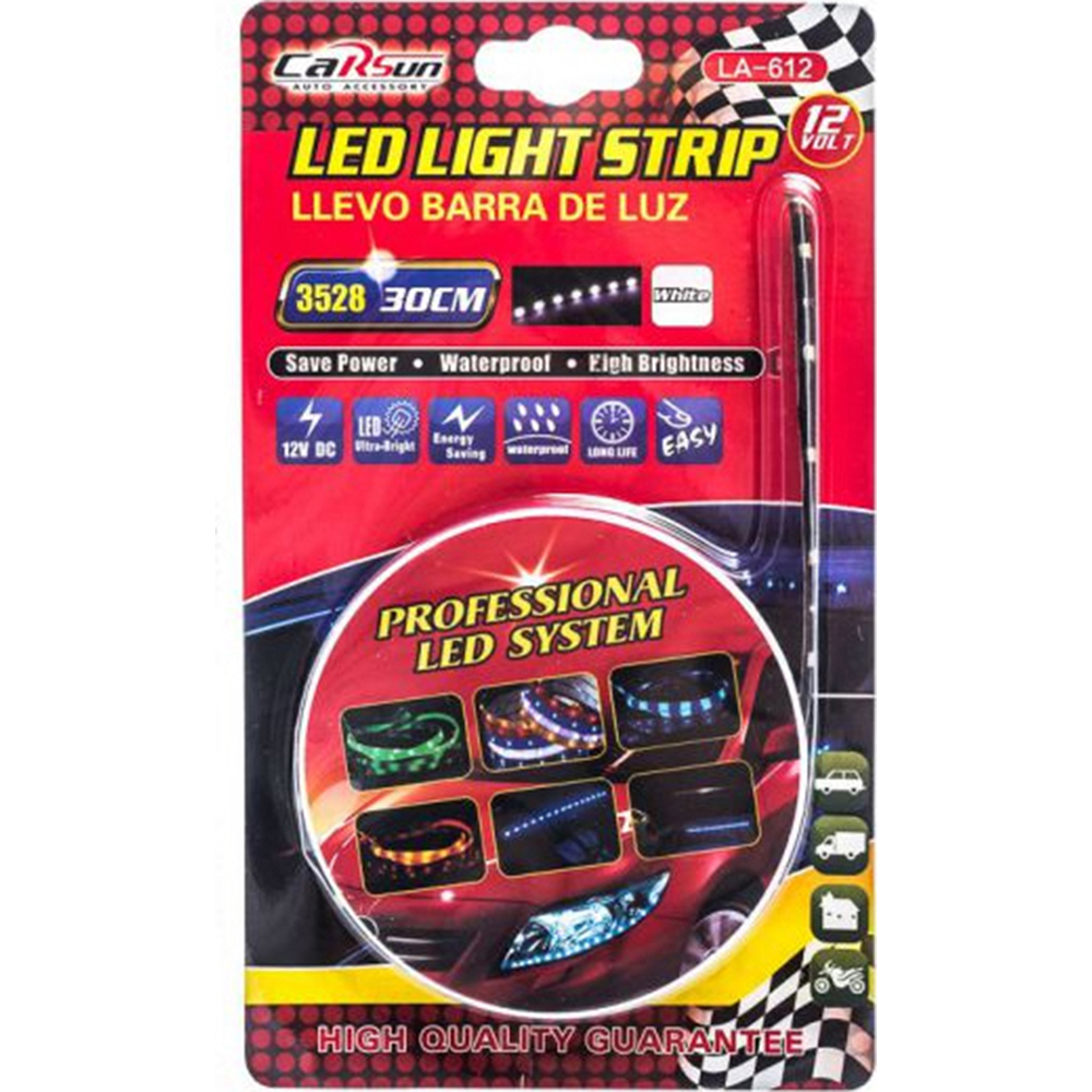 ds4-20186-27-1 Ταινία Αυτοκινήτου Led 30cm Flex Strip , με Κόκκινο Φως, 12V, IP65 Αδιάβροχη, LA-612 Carsun - Image 1