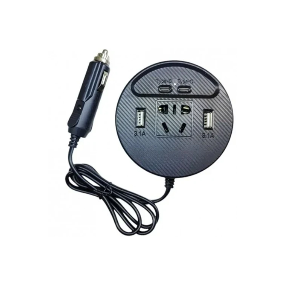 ds4-3000-126-2 Φορτιστής Μετατροπέας Αυτοκινήτου Inverter με 2 θύρες USB 3.1A , 2xType C και 1x220V/150W 12/24V IN-CAR 1667 OEM - Image 1
