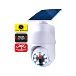 Ψεύτικη Κάμερα Παρακολούθησης Ηλιακή με LED Φωτισμό Ανιχνευτή Κίνησης HW1004 Λευκή OEM