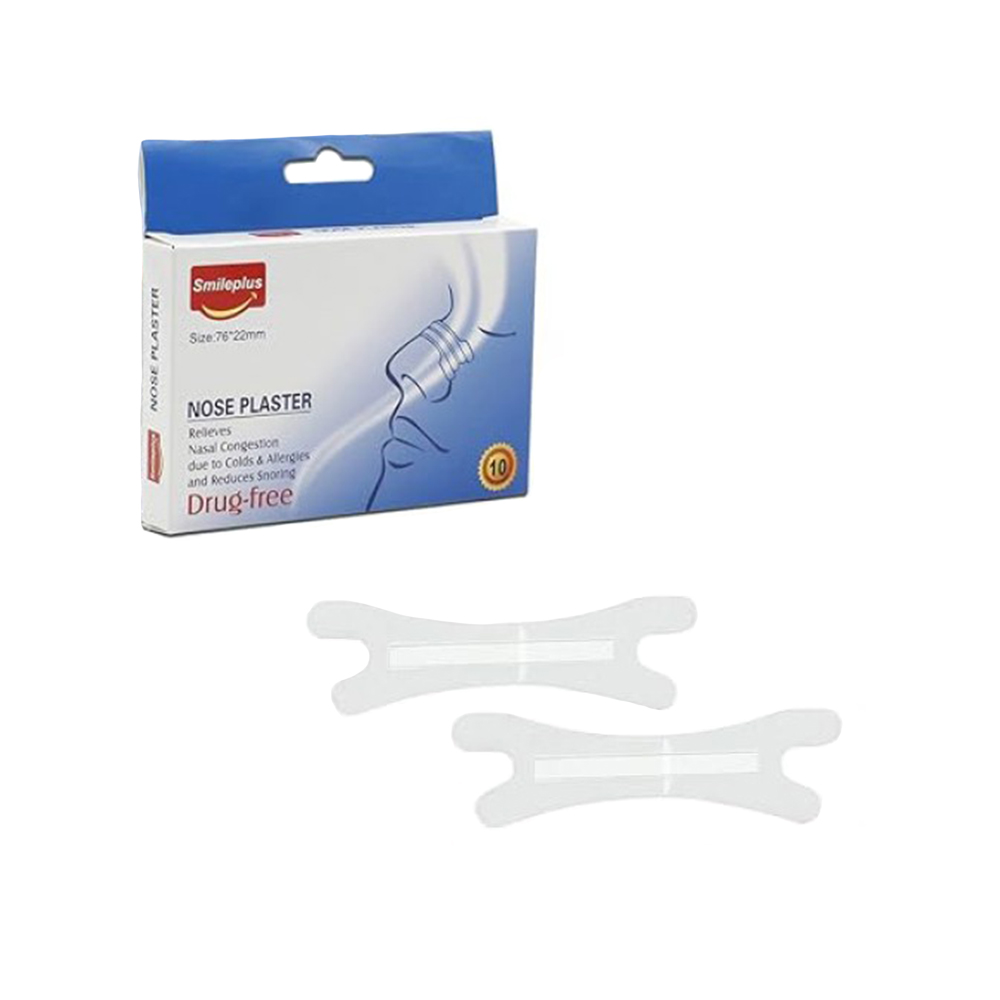 ds4-468689-2 Αυτοκόλλητα Επιθέματα Μύτης 10τμχ για Ροχαλητό & Ρινική Συμφόρηση Simleplus HY8689A OEM - Image 1