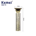Επαναφορτιζόμενη Κουρευτική Μηχανή Trimmer 5W Kemei KM-T9-A Χρυσή με Κεφάλι Barber - Image 2