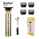 Επαναφορτιζόμενη Κουρευτική Μηχανή Trimmer 5W Kemei KM-T9-A Χρυσή με Κεφάλι Barber