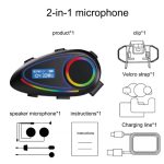 Ενδοεπικοινωνία Μονή για Κράνος Μηχανής με Bluetooth Ακουστικό Ενδοεπικοινωνίας Μηχανής Helmet K18 RGB Μαύρο - Image 2