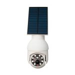 Ψεύτικη Κάμερα Παρακολούθησης Ηλιακή LED 360 με Ανιχνευτή Κίνησης IP54 PKG-02 Λευκή OEM