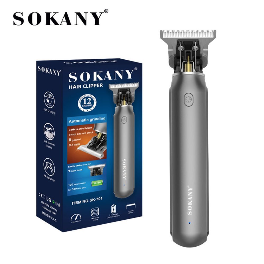 ds4-sk-701-2 Επαναφορτιζόμενη Κουρευτική Μηχανή Sokany SK-701 Γκρι - Image 1