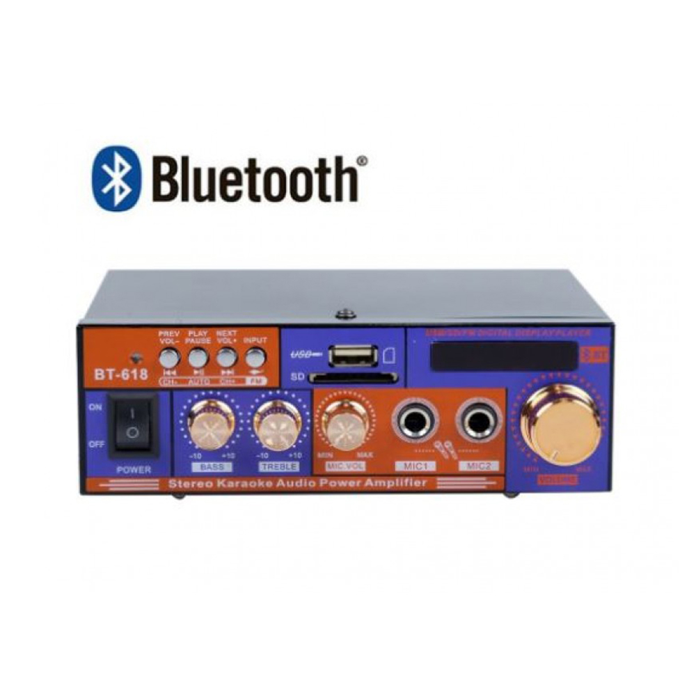 ds6-bt-618-3 Ενισχυτής με λειτουργία Karaoke Mini Teli BT-618 σε Μαύρο Χρώμα - Image 1