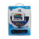 Ταινία LED Τροφοδοσίας USB (5V) RGB Μήκους 2m με Τηλεχειριστήριο και Τροφοδοτικό Τύπου SMD5050 Rixme ΤΥ-11085